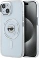 Θήκη Karl Lagerfeld IML Metal Karl Head MagSafe για iPhone 15 λευκή