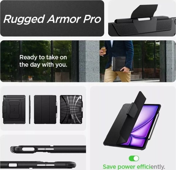 Θήκη για tablet Spigen Spigen Rugged Armor PRO iPad Air 13" 2024 μαύρο/black ACS07669