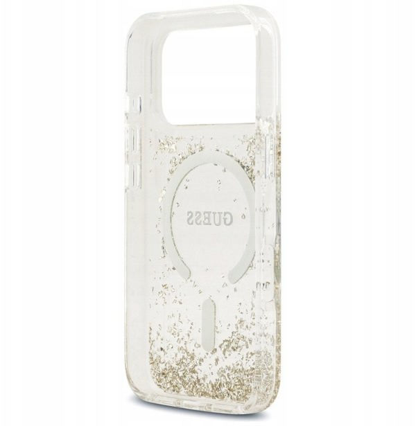 Θήκη Guess Resin Bottom Glitter MagSafe για iPhone 17 Pro χρυσή