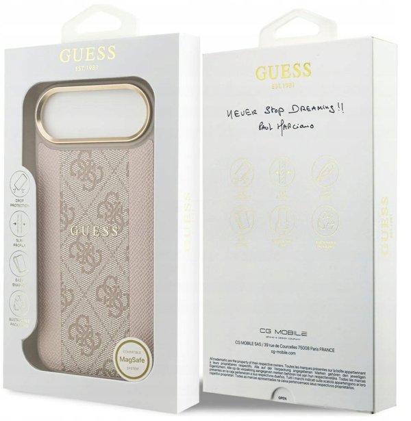 Θήκη Guess 4G Stripe MagSafe για iPhone Air ροζ