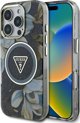 Etui Guess Glitter Flowers Triangle       Buttons MagSafe do iPhone 16 Pro Max czarny