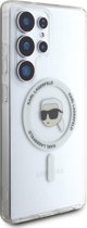 Θήκη Karl Lagerfeld Button Karl Head Printed Logo MagSafe Samsung Galaxy S25 Ultra λευκό