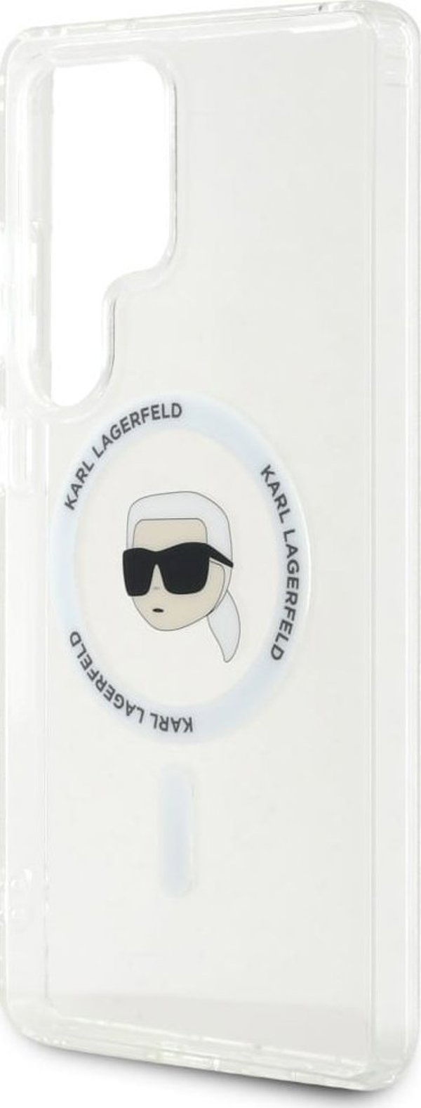 Θήκη Karl Lagerfeld Button Karl Head Printed Logo MagSafe Samsung Galaxy S25 Ultra λευκό