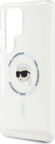 Θήκη Karl Lagerfeld Button Karl Head Printed Logo MagSafe Samsung Galaxy S25 Ultra λευκό