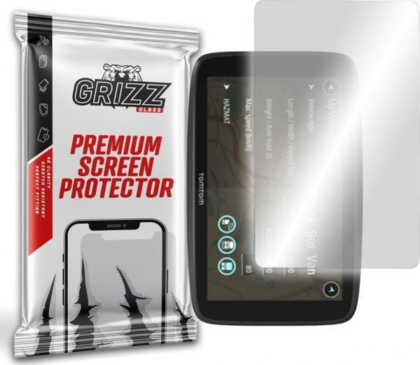 GrizzGlass Υβριδικό Γυαλί Προστασίας για TomTom Go Professional 6250, Ανθεκτικό στην Κρούση & τις Γρατζουνιές