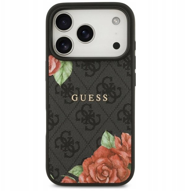 Θήκη Guess 4G Flowers Print MagSafe για iPhone 17 Pro Max μαύρο