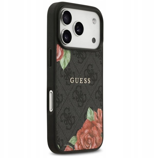Θήκη Guess 4G Flowers Print MagSafe για iPhone 17 Pro Max μαύρο