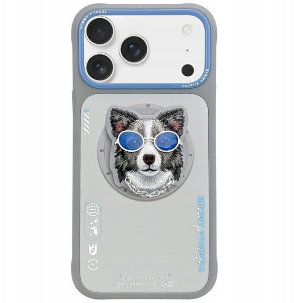 Θήκη Nimmy Glasses Cool Dog MagSafe για iPhone 17 Pro Max γκρι