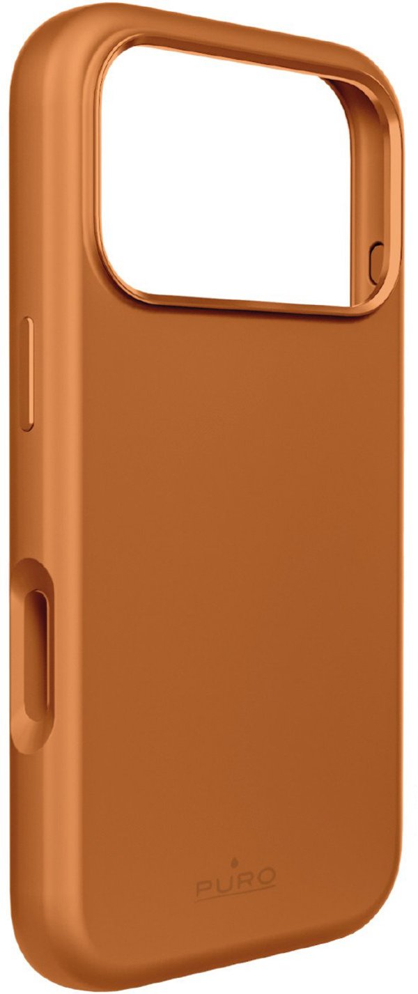 Θήκη σιλικόνης Puro Icon Mag Pro Liquid Silicone για iPhone 17 Pro Max συμβατή με MagSafe, με προστασία κάμερας και αλουμινένια κουμπιά - πορτοκαλί