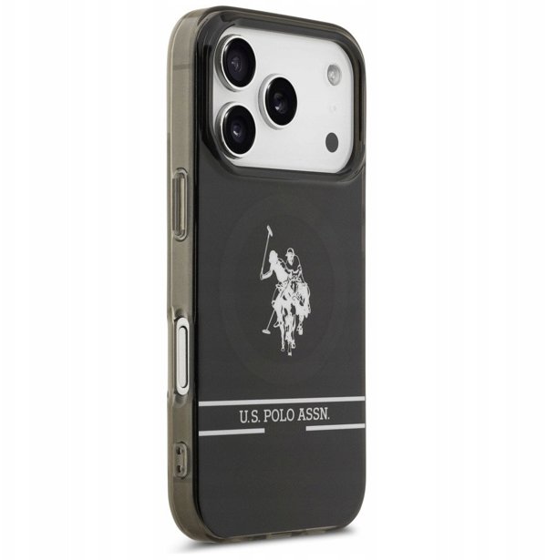 Θήκη US Polo DH and Bottom Stripe Logo MagSafe για iPhone 17 Pro μαύρο