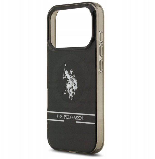 Θήκη US Polo DH and Bottom Stripe Logo MagSafe για iPhone 17 Pro μαύρο