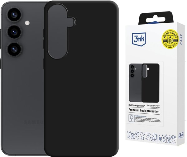 3MK Θήκη HARDY MagSilicone για Samsung Galaxy S25+, Military Grade Προστασία, Μαύρο