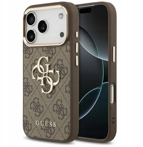 Etui Guess 4G Big 4G Classic Logo για iPhone 17 Pro Max καφέ χρυσό