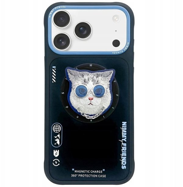 Θήκη Nimmy Glasses Cool Cat MagSafe για iPhone 17 Pro Max μαύρο μπλε