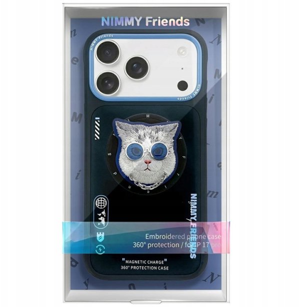 Θήκη Nimmy Glasses Cool Cat MagSafe για iPhone 17 Pro Max μαύρο μπλε
