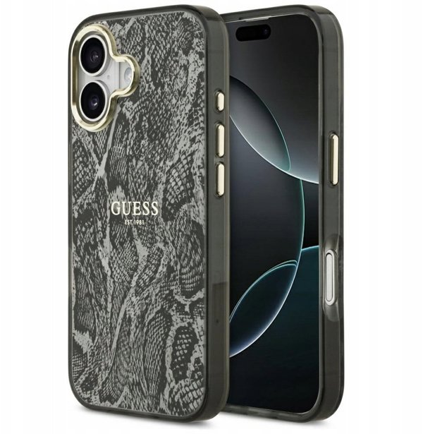 Θήκη Guess Python Pattern MagSafe για iPhone 17 μαύρο