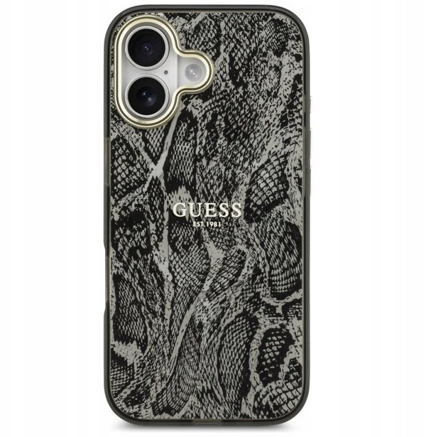 Θήκη Guess Python Pattern MagSafe για iPhone 17 μαύρο