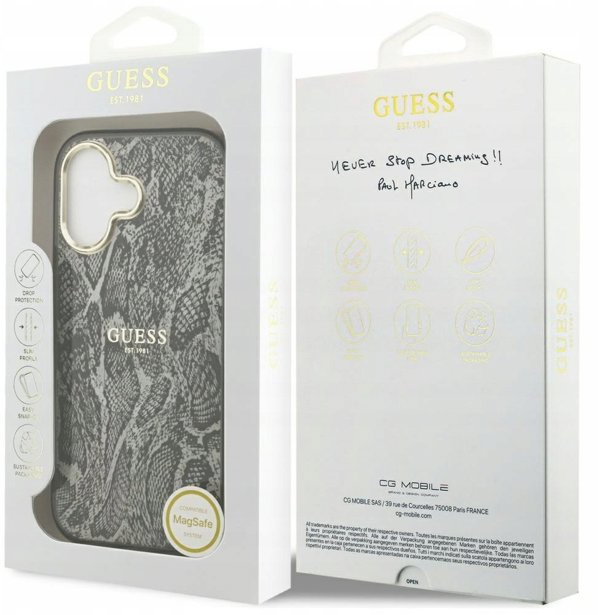 Θήκη Guess Python Pattern MagSafe για iPhone 17 μαύρο