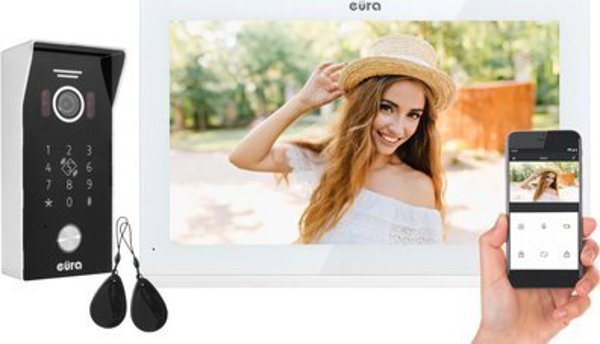 Eura VDP-99C5 Θυροτηλεόραση WiFi με RFID, Οθόνη 7" Λευκό