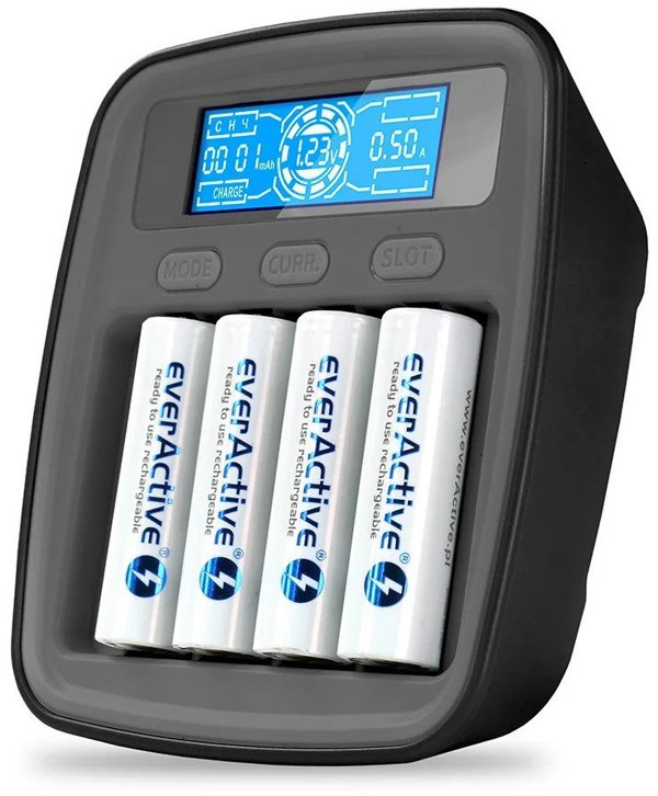 EverActive NC1000MV2 Φορτιστής Μπαταριών Ni-MH, USB-C, 4 Θέσεις Φόρτισης