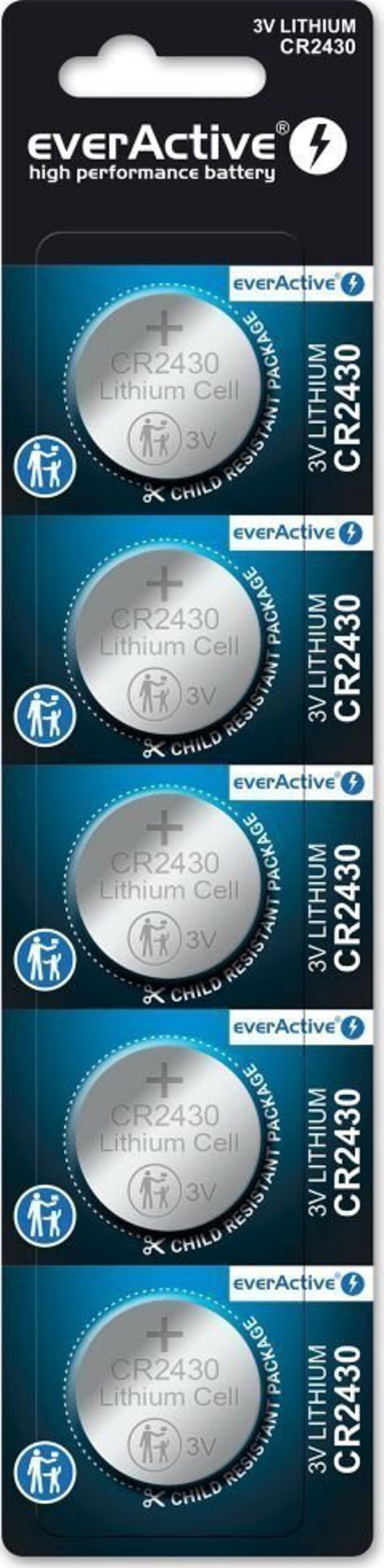 EverActive Μπαταρία Λιθίου CR2430 3V, 5 τεμάχια
