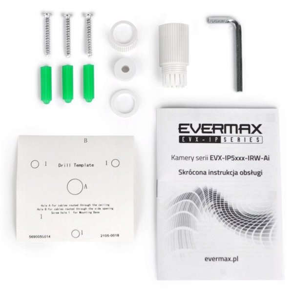 Κάμερα IP EVERMAX EVX-IP8B01-IRW-Ai-W Bullet 8Mpx 2.8mm IR 40m AI IP67 με Μικρόφωνο, Λευκή