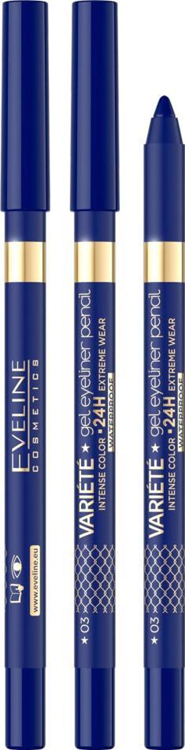 Eveline Variete Αδιάβροχο Μολύβι Ματιών σε Gel, 03 Blue, 9g