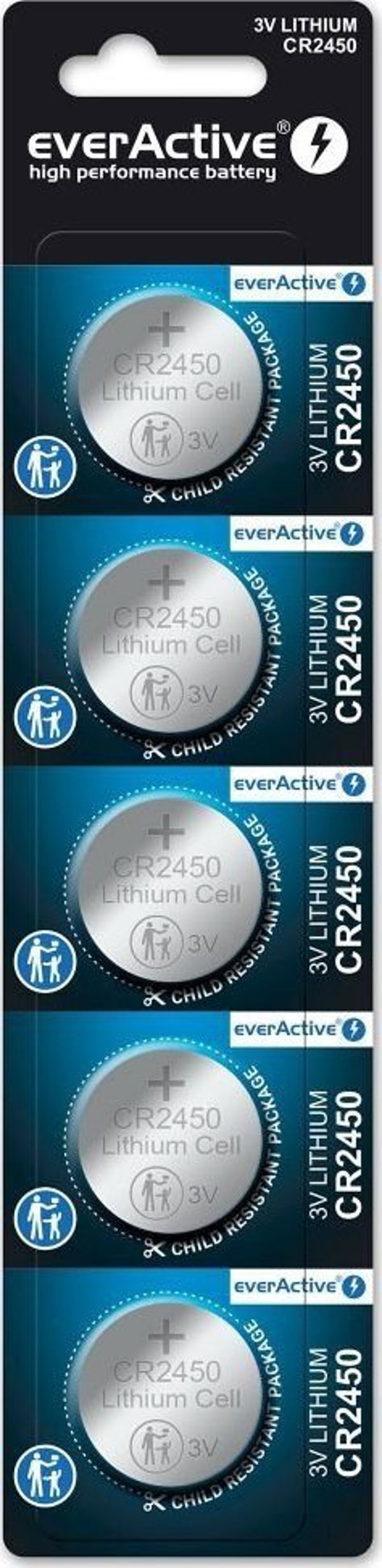 Μπαταρία Λιθίου EverActive CR2450 3V - 5 Τεμάχια