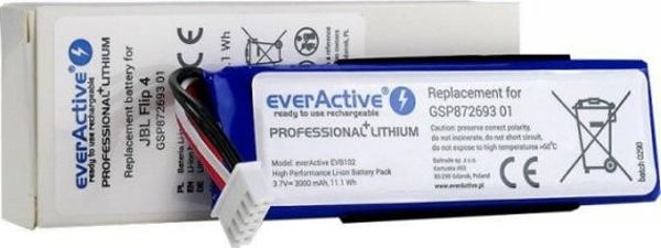 EverActive Μπαταρία EVB102 για Ηχείο Bluetooth JBL Flip 4, Συμβατή Αντικατάσταση 8177526
