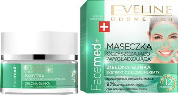 Eveline Facemed+ Καθαριστική και λειαντική μάσκα Πράσινη Άργιλος 50ml