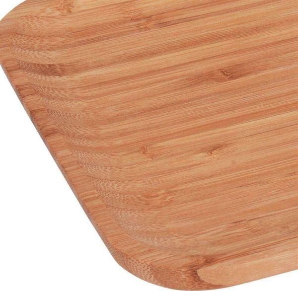 Excellent Houseware Ξύλινο πιάτο BAMBUSOWY τετράγωνος δίσκος πιατέλα 17x17 cm