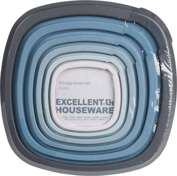 Excellent Houseware Δοχείο τροφίμων με καπάκι σετ πλήρες σετ κουζίνας 6 τεμ.