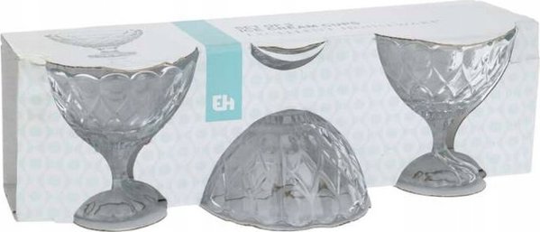 Excellent Houseware Ποτήρι για παγωτά επιδόρπια DIAMOND, 3 τεμάχια x 200 ml