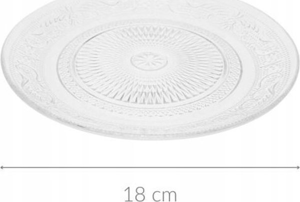Excellent Houseware Γυάλινο πιατάκι για κέικ, Ø 18 cm