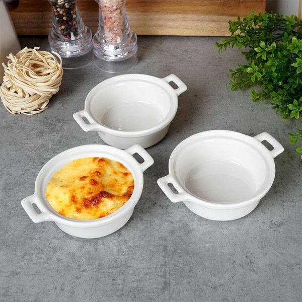 Excellent Houseware Πορσελάνινες Μπολ Για Ψήσιμο 3 Τεμάχια Στρογγυλές Lumarko!