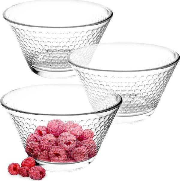 Excellent Houseware Σετ 3 γυάλινα μπολ σαλατιέρα 300 ml
