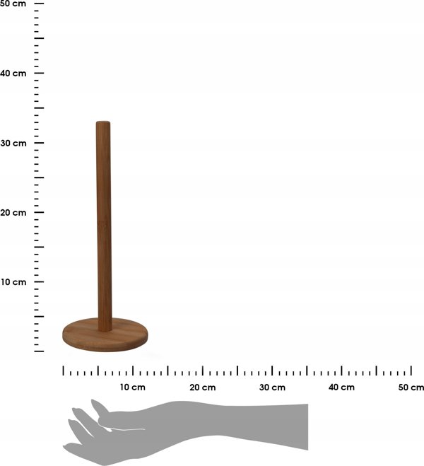 Excellent Houseware Βάση για χαρτί κουζίνας από μπαμπού, Ø 12,5 x 31,5 cm