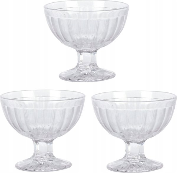 Κύπελλο για παγωτά και επιδόρπια STRIPE Excellent Houseware, 3 τεμάχια x 200 ml