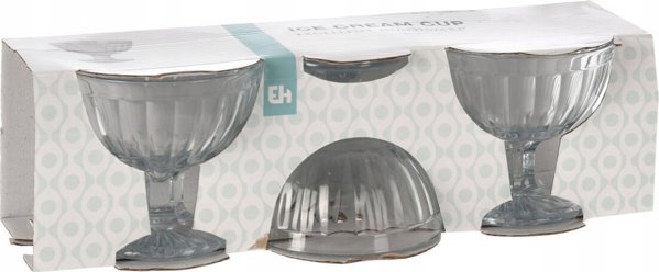 Κύπελλο για παγωτά και επιδόρπια STRIPE Excellent Houseware, 3 τεμάχια x 200 ml