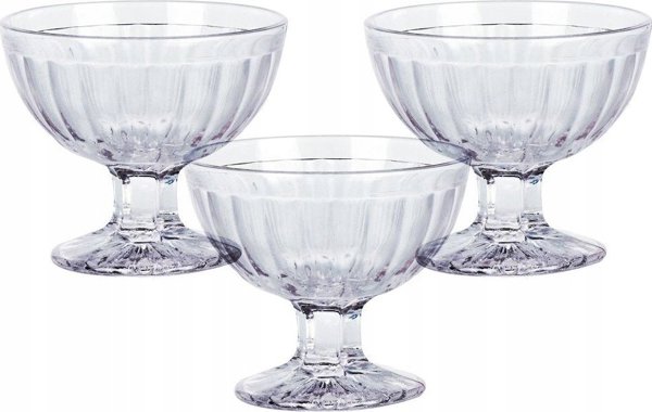 Κύπελλο για παγωτά και επιδόρπια STRIPE Excellent Houseware, 3 τεμάχια x 200 ml