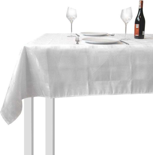 Τραπεζομάντηλο Excellent Houseware αδιάβροχο για τραπέζι λευκό ορθογώνιο 220x150 cm