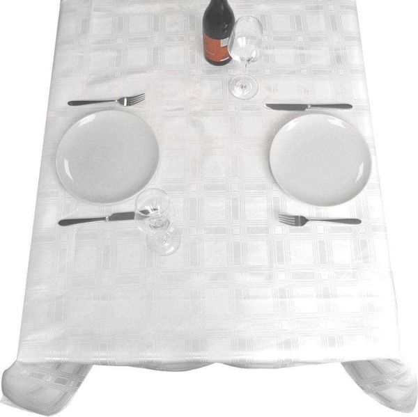 Τραπεζομάντηλο Excellent Houseware αδιάβροχο για τραπέζι λευκό ορθογώνιο 220x150 cm