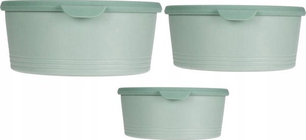 Excellent Houseware Στρογγυλά δοχεία τροφίμων από πλαστικό, 3 τεμάχια διαφορετικού μεγέθους