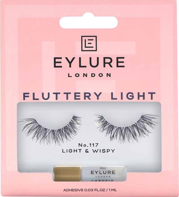 Eylure EYLURE βλεφαρίδες με κόλλα FLUTTERY LIGHT No.117 Light & Wispy