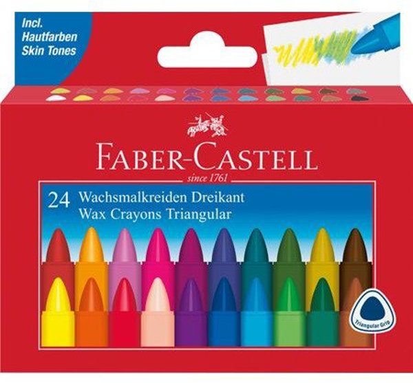 Κηρομπογιές τριγωνικές FABER-CASTELL 24 τεμάχια σε χάρτινη κασετίνα