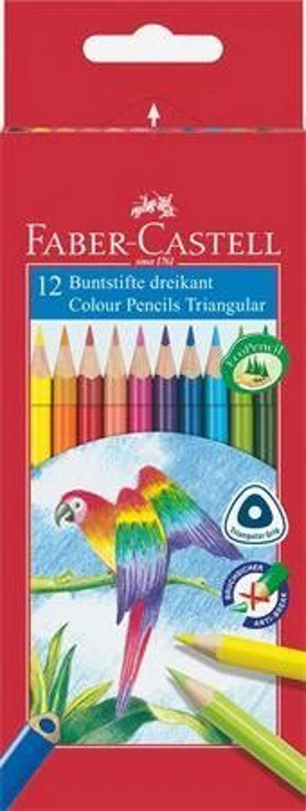 Faber-Castell FABER-CASTELL Μολύβι χρωματιστό τριγωνικό 12 τεμάχια σε χάρτινη θήκη