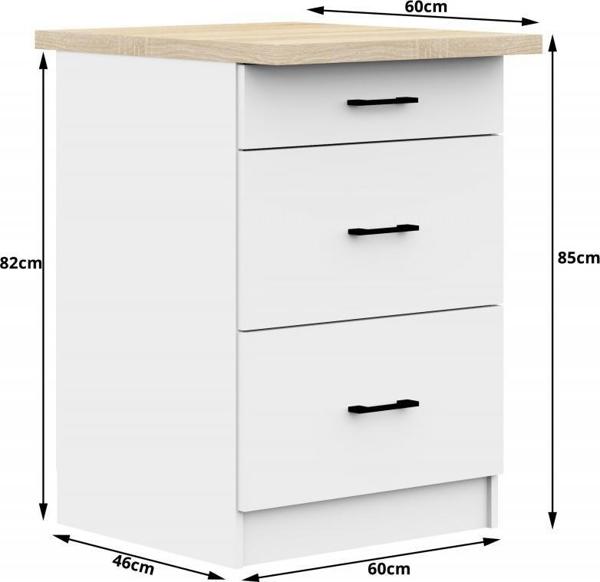 Fabryka Mebli Akord ΚΟΥΖΙΝΑΚΙ ΟΛΙΒΙΑ S 60cm 3S ΛΕΥΚΟ