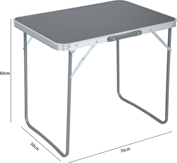 Fancy Garden Πτυσσόμενο τραπέζι κάμπινγκ ARES 70x50 cm Γκρι