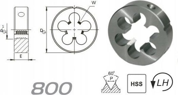 Fanar NARZYNKA M12x1,5 DIN-22568 LH (6g) HSS 800