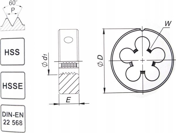 Fanar NARZYNKA M12x1,5 DIN-22568 LH (6g) HSS 800